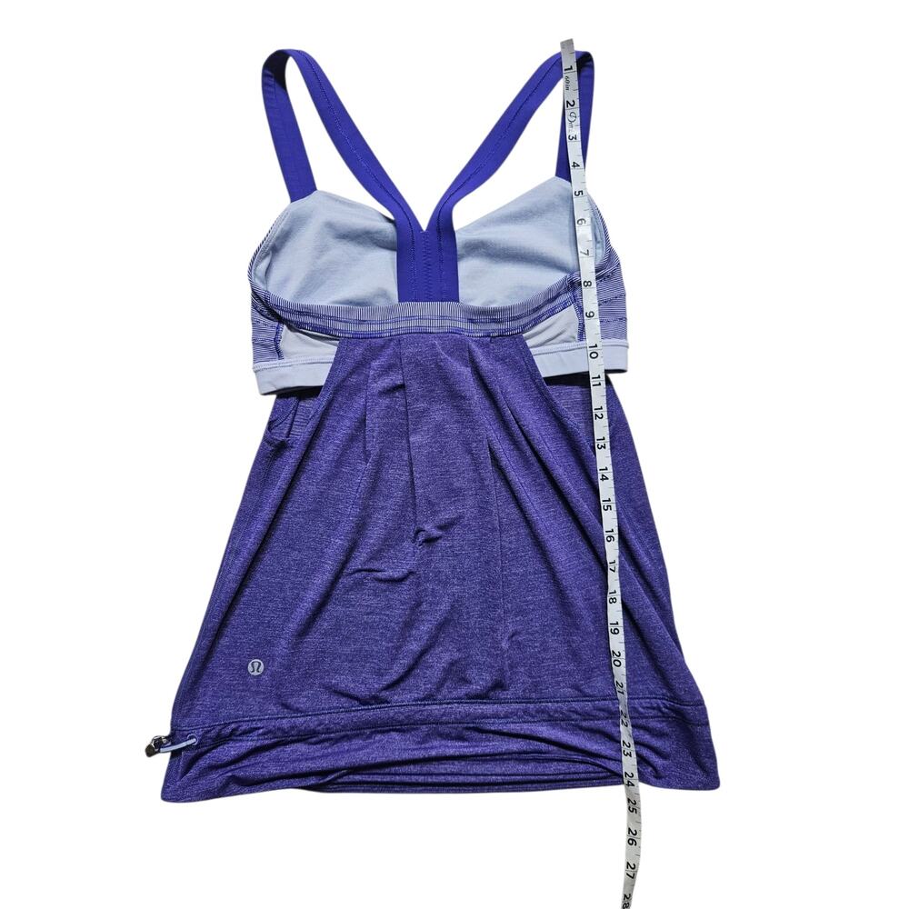 Lululemon Women's Rest Less Tank Top Heathered Bruised Berry Stripes Size 6 - Picture 6 of 8